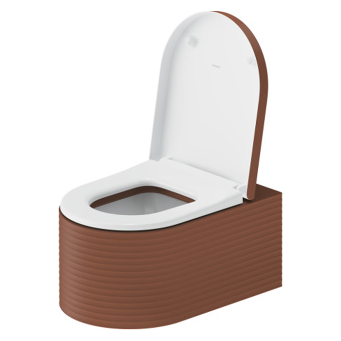 Duravit Millio Унитаз подвесной, 37х57см, декор "Grooves", крепление в компл., цвет: матовая корица