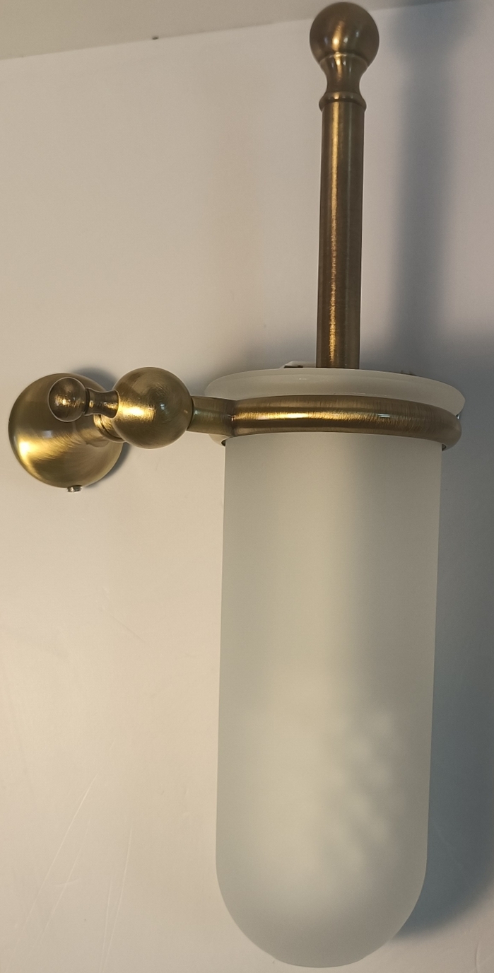 Ёршик для унитаза Bagno & Associati, настенный, колба матовое стекло, латунь, 143х129х373 мм, старая бронза — RE22392
