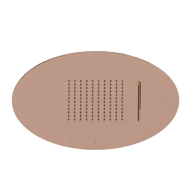 Верхний душ Newform Head Showers 40см, потолочный, скрытый, дождь/водопад, цвет: PVD copper bronze