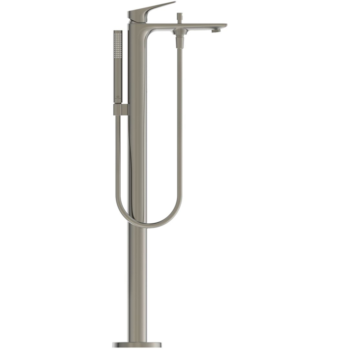 Ideal Standard La Dolce Vita Смеситель для ванны, напольный, с ручным душем, цвет: PVD Silver Storm (Серебряный Шторм)