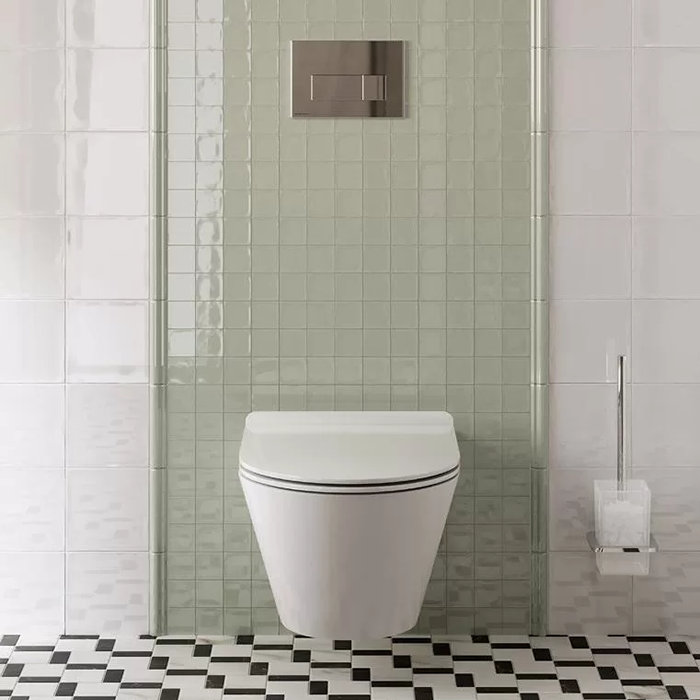 Kerama Marazzi Plaza Modern Унитаз 36х53см., подвесной, безободковый, с крепежом, цвет: белый глянцевый