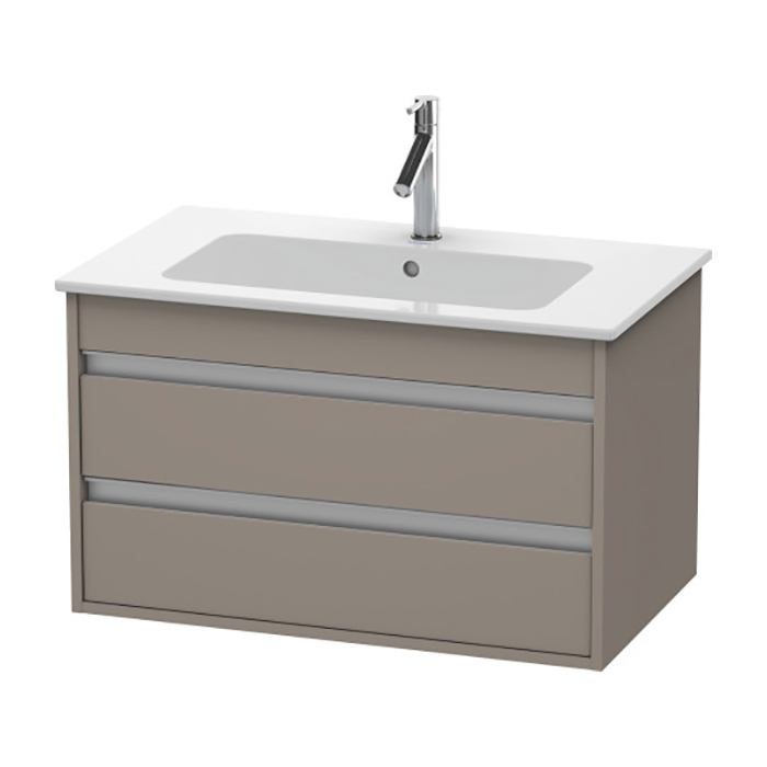 Тумба подвесная Duravit Ketho, 80x47.5х48см, с раковиной, с 2 выдв.ящиками, цвет: базальт матовый