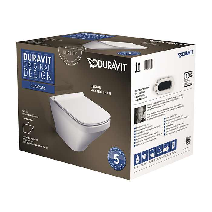 Duravit DuraStyle Комплект: унитаз подвесной 54х37см, 255209 + сиденье с микролифтом 006379, цвет: белый