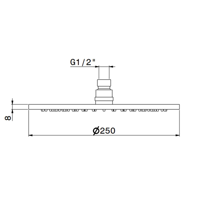 Newform XT Верхний душ, d25см, без кронштейна, G1/2", цвет: хром