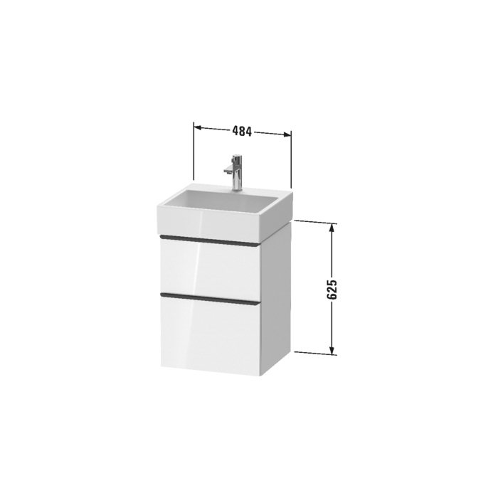 Duravit D-Neo Тумбочка подвесная 48.4x44.262.5см., раковина, 1 ящик, цвет: Black Oak