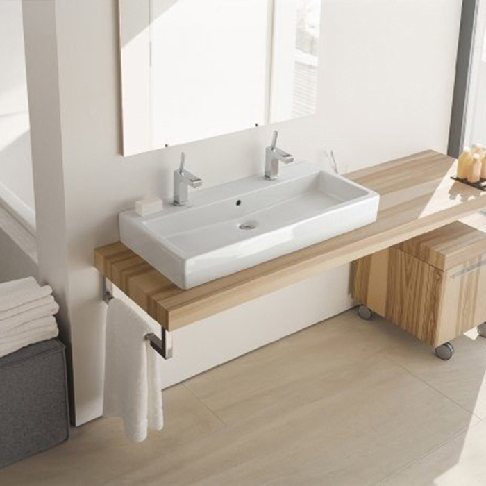 Duravit Vero Раковина подвесная, 100х47см, с 2 отв., c переливом, цвет: белый