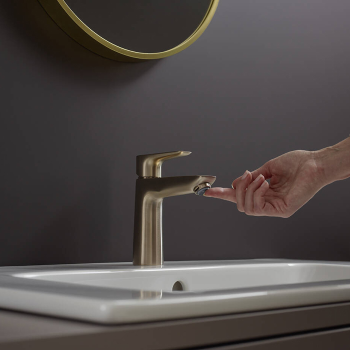 Смеситель для раковины Hansgrohe Talis E, 1 отв., без донного клапана, цвет: шлифованная бронза