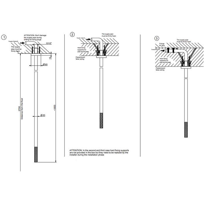 Излив потолочный с удаленным управлением Gessi 316, цвет: brushed black metal pvd
