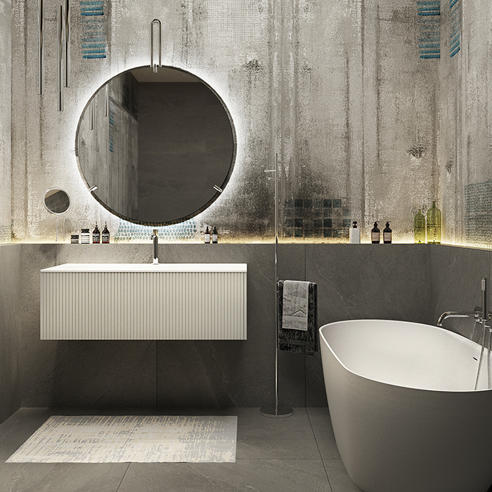 Раковина Kerasan Shape 122х52см, встраиваемая, с 1 отв., цвет: белый глянцевый