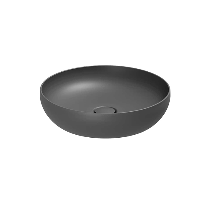 Azzurra Elegance Circle Раковина круглая накладная, ∅40xH10 см, без отв., без перелива, цвет: Carbone