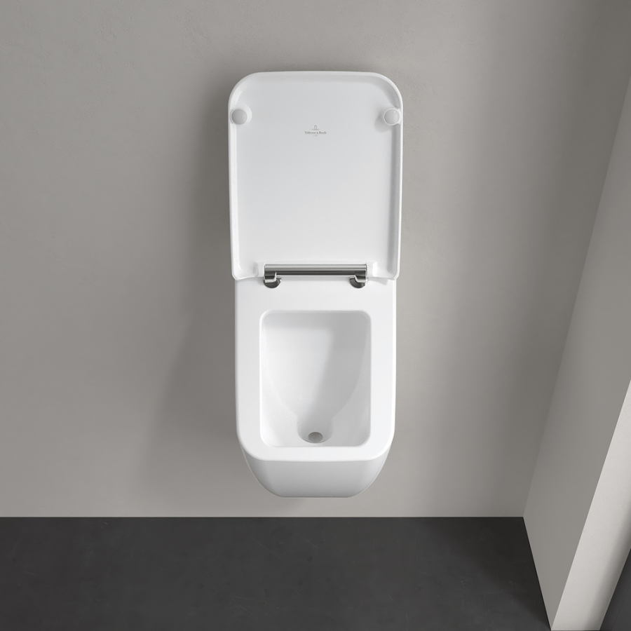 Крышка для писуара Villeroy & Boch Venticello с функцией SoftClosing, крепления хромированные, цвет: альпийский белый