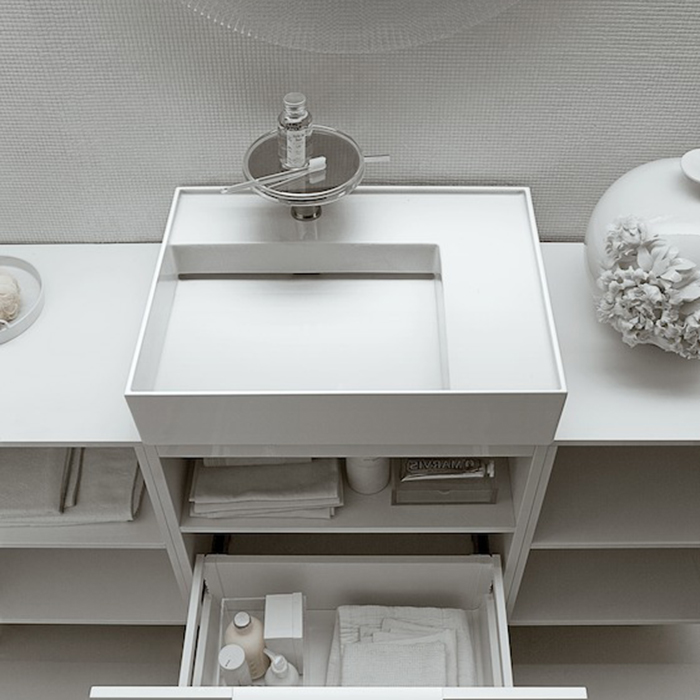 Раковина Laufen Kartell 60х46х12 см, 1 отв., без перелива, полка справа, цвет: белый