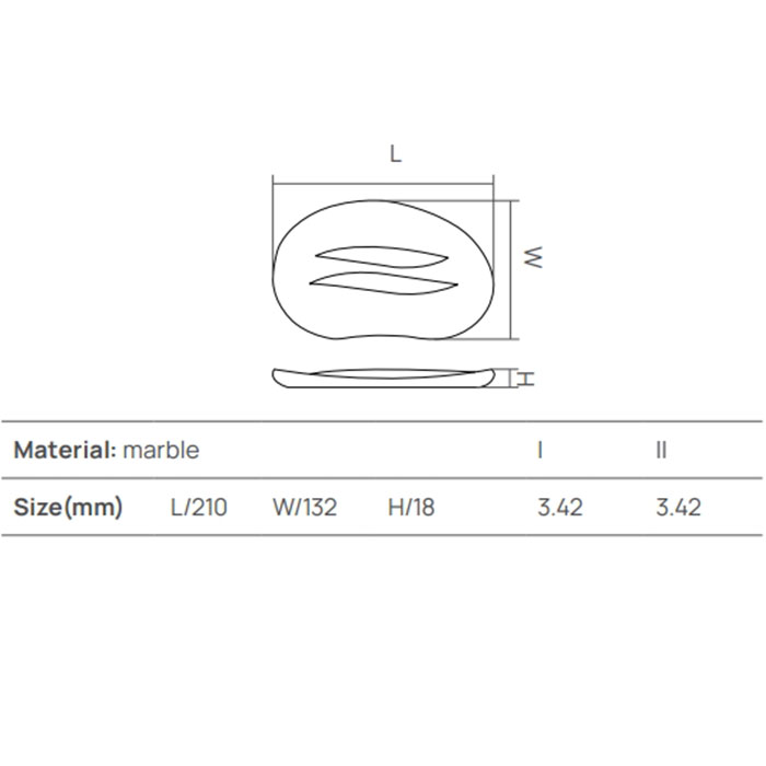 Dea Design Marble Мыльница настольная, 21х13.2хh1.8см, из мрамора, цвет: Statuario White