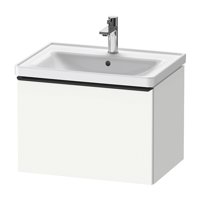 Тумба с раковиной Duravit D-Neo 63.4x45.2хh44см, с 1 ящиком, подвесная, цвет: белый матовый