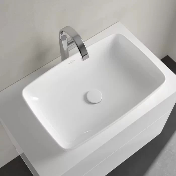 Villeroy&Boch Artis Раковина 58х38.5х12.5см, накладная, без отв., без перелива, TitanCeram, цвет: альпийский белый