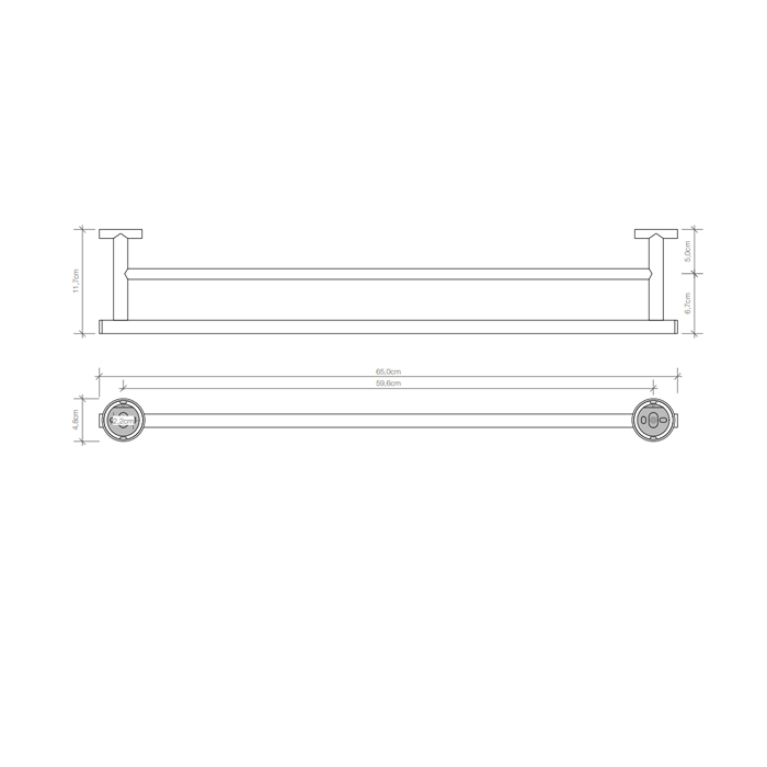 Decor Walther Basic HTD65 Полотенцедержатель двойной 65см, подвесной, цвет: черный матовый