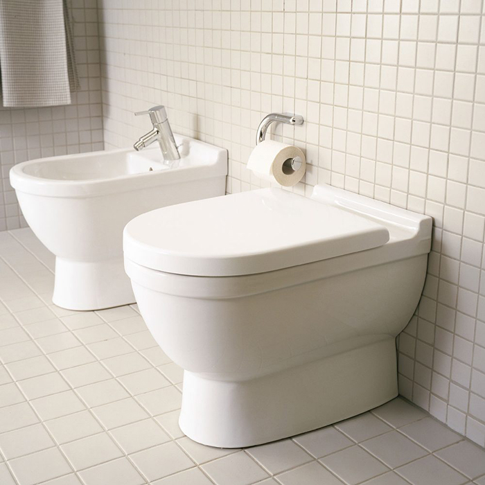 Duravit Starck 3 Биде приставное 56х36см , с 1 отв., покрытие WonderGliss, цвет: белый