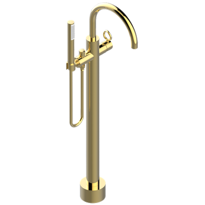 Смеситель для ванны THG Collection O, напольный, с ручным душем, цвет: Soft matt gold