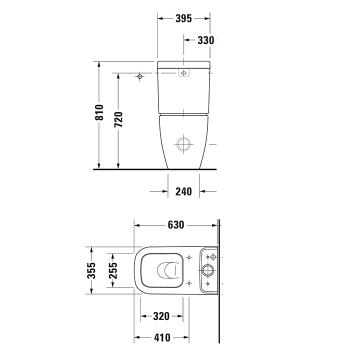 Duravit Happy D2 Унитаз моноблок 36,5х63см., цвет: белый