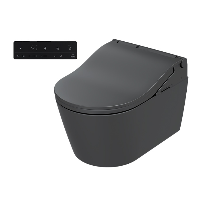 TOTO RP Унитаз подвесной 38x58см, безободковый, сиденье Washlet RW, цвет: чёрный матовый