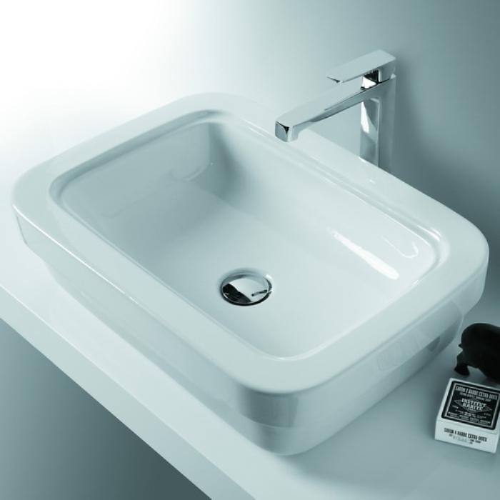 Раковина SIMAS Evolution 58х42 см, без отв., цвет: белый