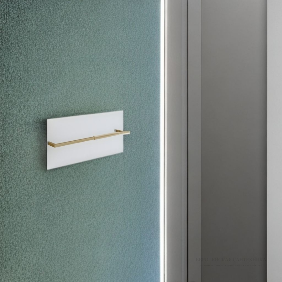 Полотенцедержатель Rigato Gessi Shower G, L 600 мм, для монтажа на стекле, цвет: Brushed Brass PVD