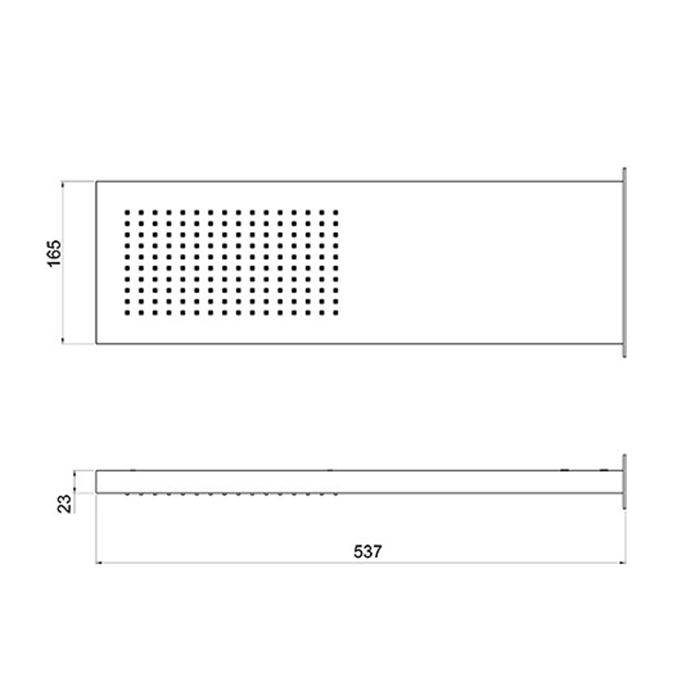 Almar Smart Верхний душ, 53.7х16.5см, настенный, 1 режим, цвет: Mirror Stainless Steel