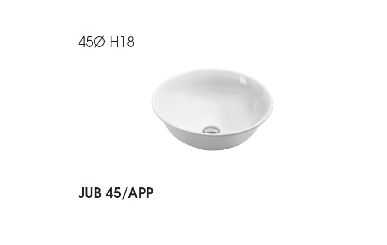 Azzurra Jubilaeum Раковина накладная круглая 48xH18 см, без отв., цвет: Bianco lucido