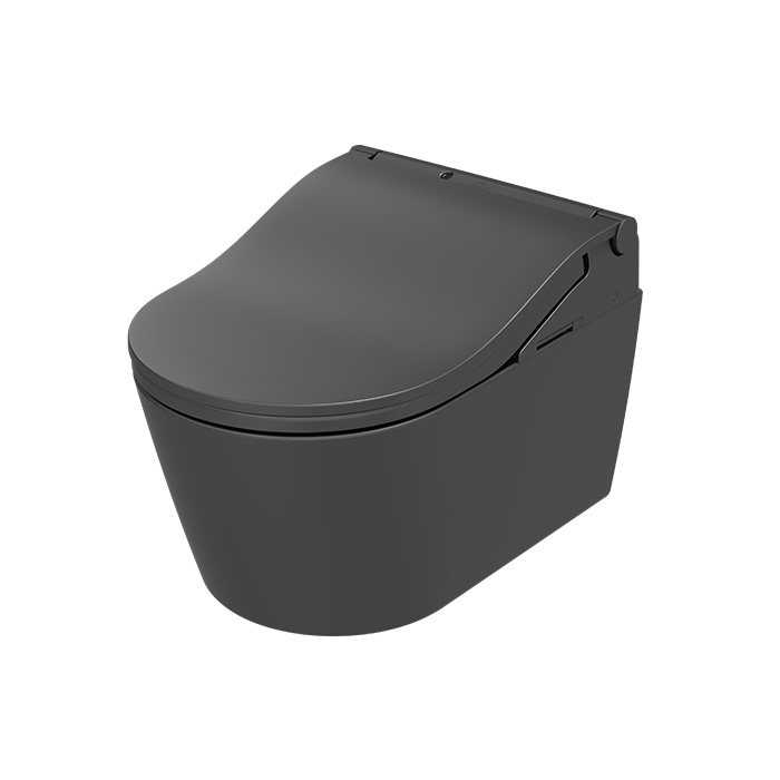 TOTO RP Унитаз подвесной 38x58см, безободковый, сиденье Washlet RW, цвет: чёрный матовый