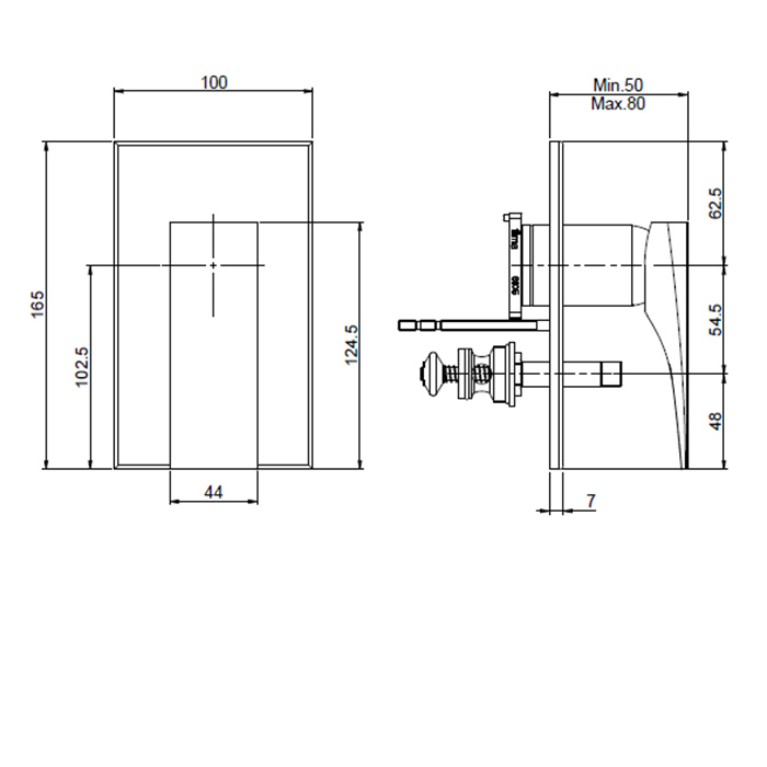 Fima Carlo Frattini Zeta F3969X2NS Смеситель для ванны и душа встроенный, с переключателем на 2 источника, цвет: чёрный матовый