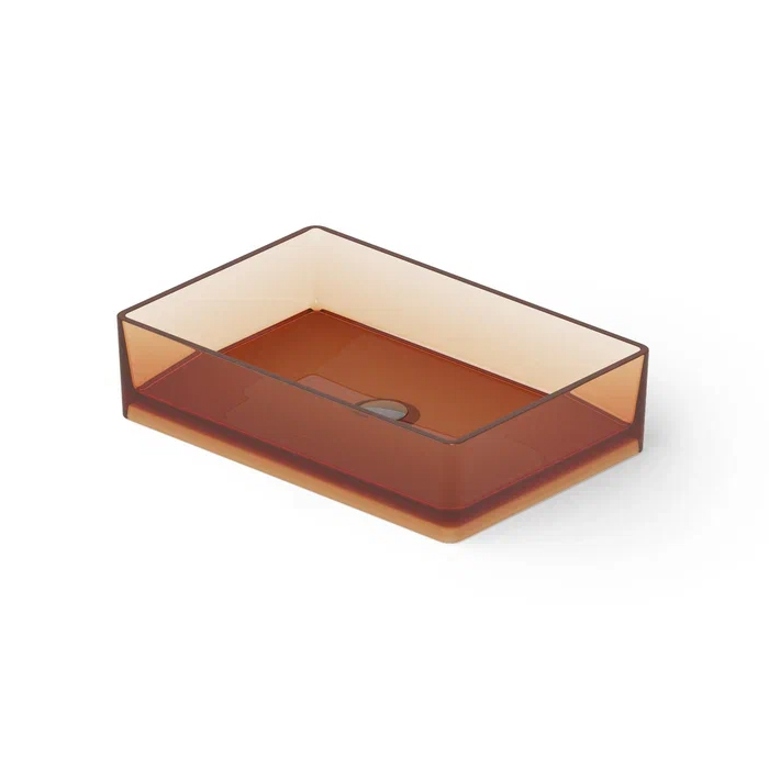Dea Design Washbasins Раковина 60х40х14.5см, накладная, без отв., Glasstech, прозрачная смола, цвет: Sunset R1