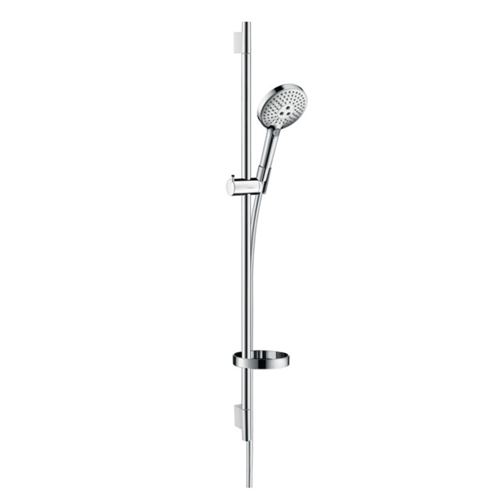 Душевой набор Hansgrohe Raindance Select S: штанга 90см, ручной душ 120, 3jet (Rain, RainAir, WhirlAir), EcoSmart, мыльница, шланг, цвет: хром