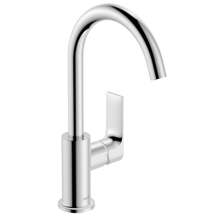 Смеситель для раковины Hansgrohe Rebris E, 1 отв., с поворотным изливом, с донным клапаном, цвет: хром
