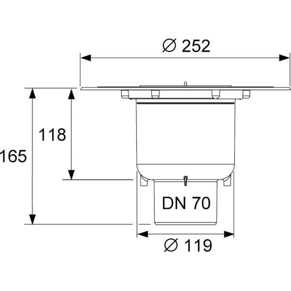 Сифон вертикальный TECEdrainpoint S DN70