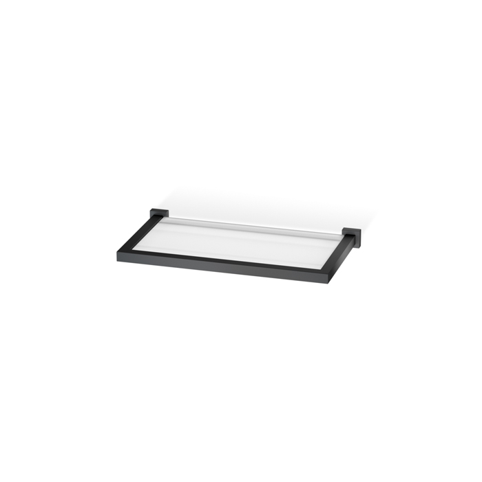 Полочка Decor Walther Corner GLA30 стеклянная 30x16.5см, подвесной, цвет: черный матовый