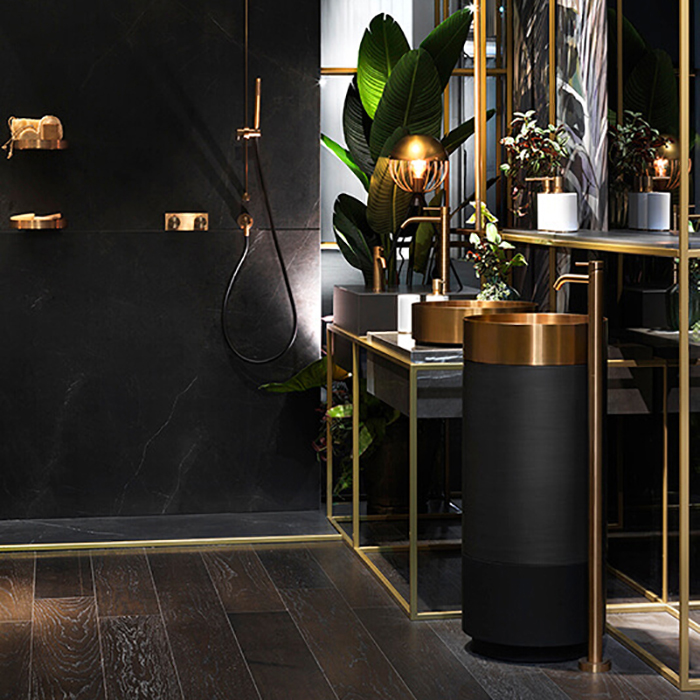 Gessi 316 Раковина 40 см, без отв., для установки на столешницу, без перелива, нержавеющая сталь, цвет: Copper brushed pvd