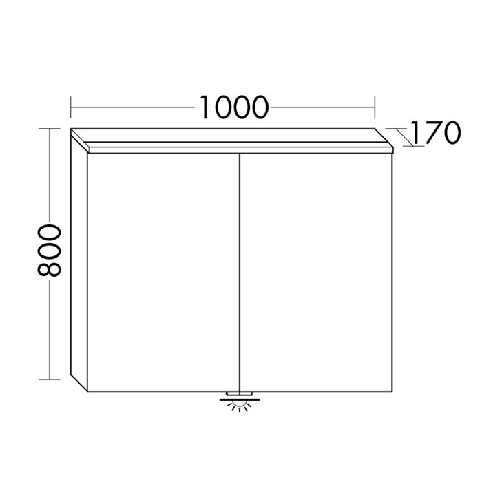 BURGBAD Eqio Зеркальный шкаф 100х80х17см, 2 зерк двери, стекл полки, LED, цвет F3437 капучино