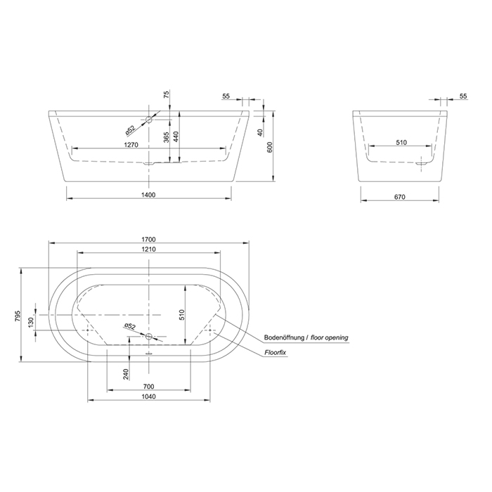 Knief Neo Ванна отдельностоящая 170x80x60см, цвет: белый