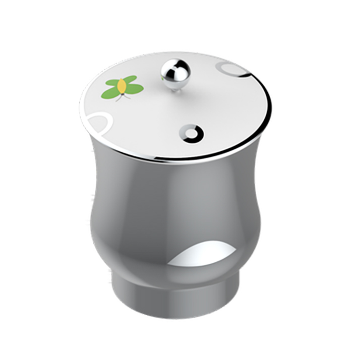 Китайская лакированная коробка THG CAPUCINE VERT DECOR PLATINE с белой керамической крышкой Ø126 мм, middle size, декор платина/зеленый, цвет: белый