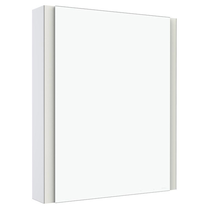 Keuco Somaris Зеркальный шкаф, 60x71x12.8см., 1-дверный-двустор. зеркало, IP 44 c плавным закр. дверцы, корпус: алюминий серебристый цвет: