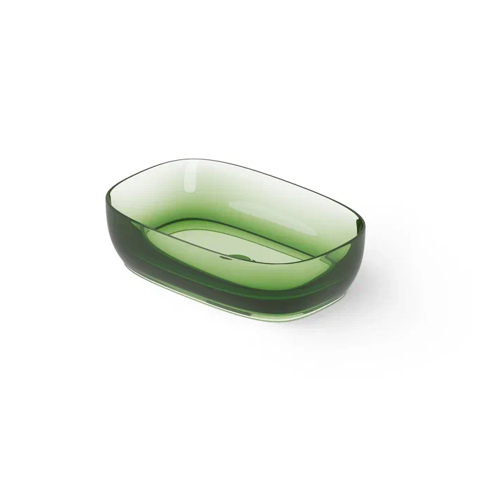 Dea Design Washbasins Раковина 55х36х14см, накладная, без отв., Glasstech, прозрачная смола, цвет: Emerald R3