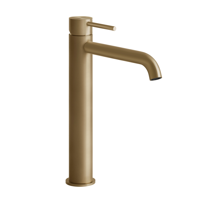 Смеситель для раковины Gessi 316, на 1 отв., высокий h: 30.5см, излив 15.5см, цвет: warm bronze brushed pvd