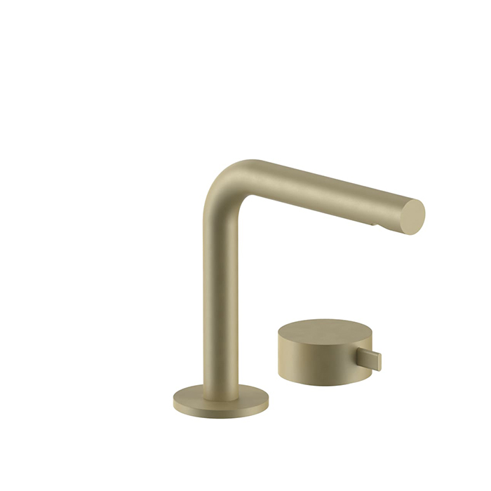 Смеситель для раковины Fantini AF/21, 2 отв., излив: 155 мм, цвет: Matt British Gold PVD