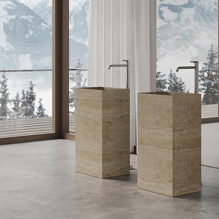 Dea Design Marble Napoli Раковина 45х35х85см, напольная, без отв., мрамор, цвет: Travertine
