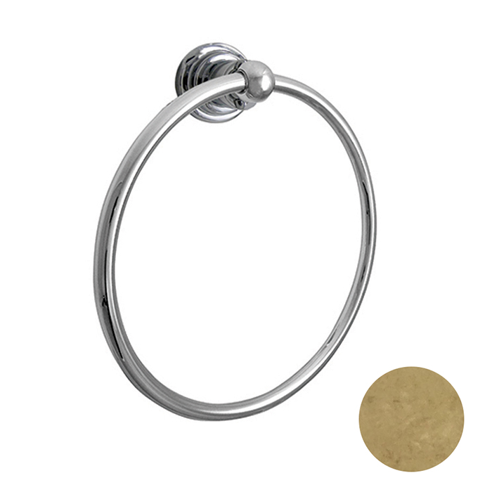 Полотенцедержатель кольцо Nicolazzi Accessori 19.5см, подвесной, цвет: натуральная латунь