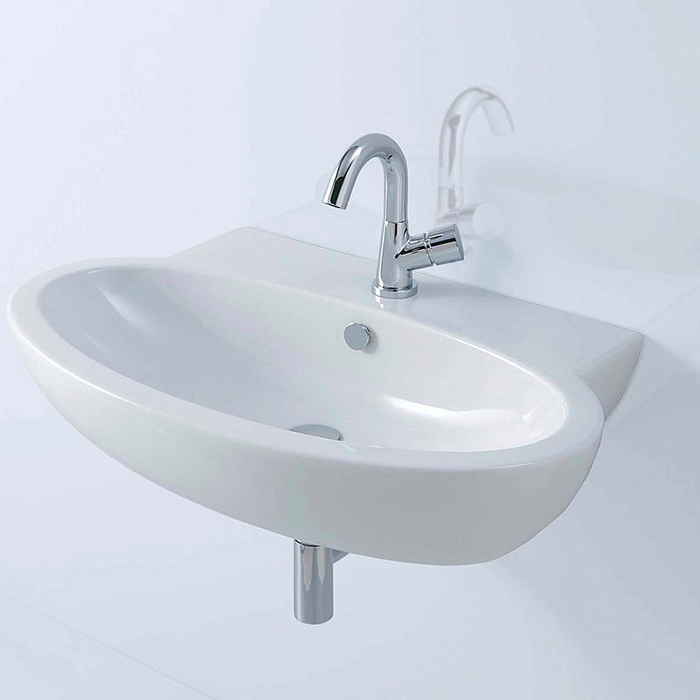 Раковина подвесная Azzurra Comoda 80x50 см, с 1 отв. под смеситель, цвет: Bianco lucido