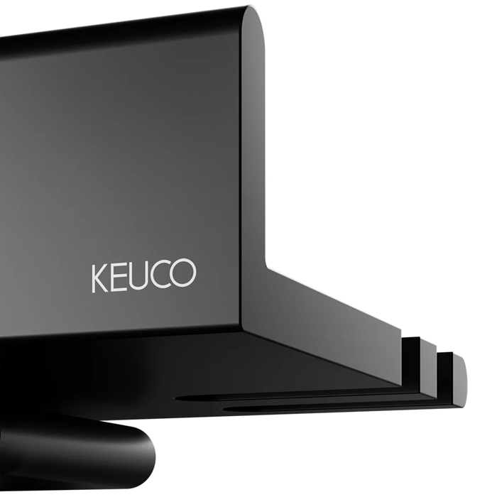 Keuco Reva Полочка для душа со стеклоочистителем, с крючком, подвесной, цвет: черный матовый
