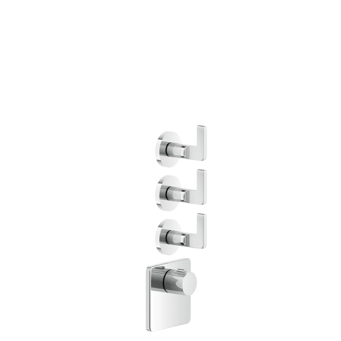 Встраиваемый термостатический смеситель Gessi Inciso на 3 источника, резьба 3/4", внешняя часть, цвет: хром