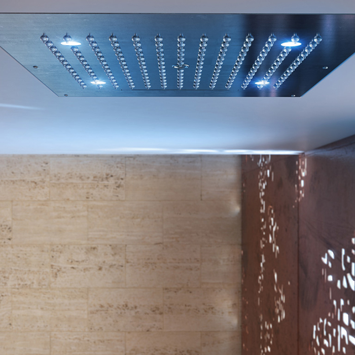 Bossini Dream Верхний душ 57x47см, с 4 LED RGB, 2 режима, потолочный, цвет: хром
