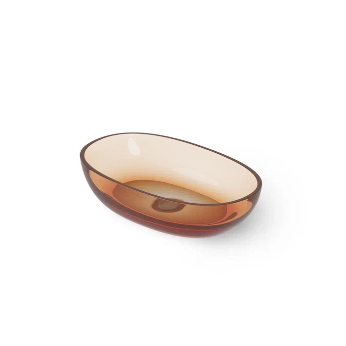 Dea Design Washbasins Раковина 60х36х14см, накладная, без отв., Glasstech, прозрачная смола, цвет: Sunset R1